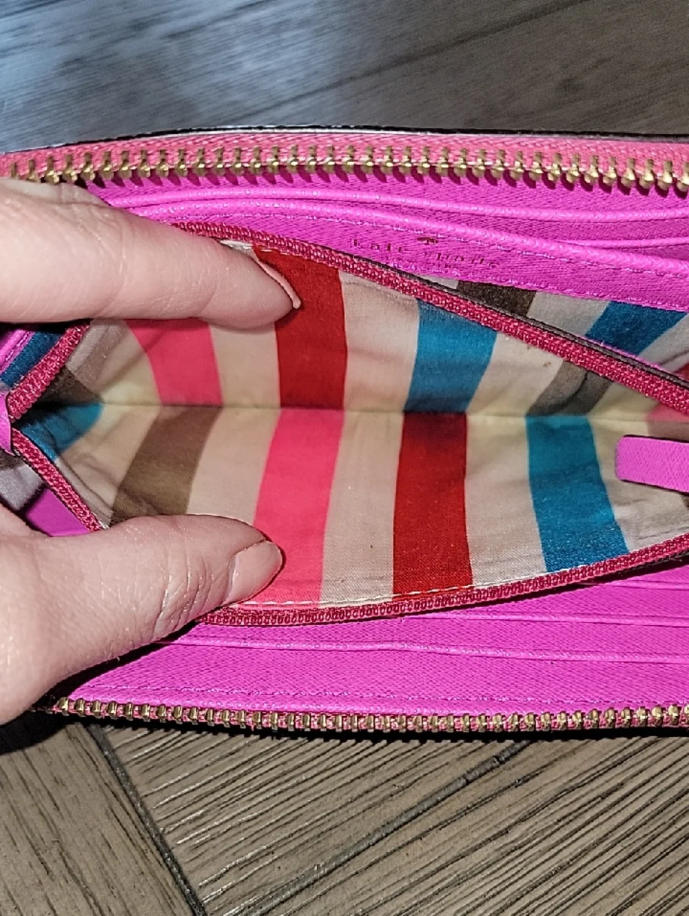 kate spade Fuchsia Zip-Around Wristlet Wallet